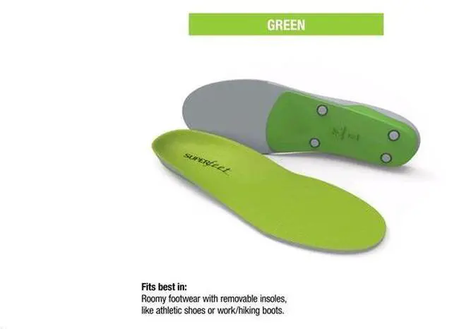 Alt view image 6 of 7 - Superfeet All-Purpose Support High Arch Insoles (Green) - Trim-To-Fit Orthotic Shoe Inserts - Professional Grade - Men 7.5-9 / Women 8.5-10