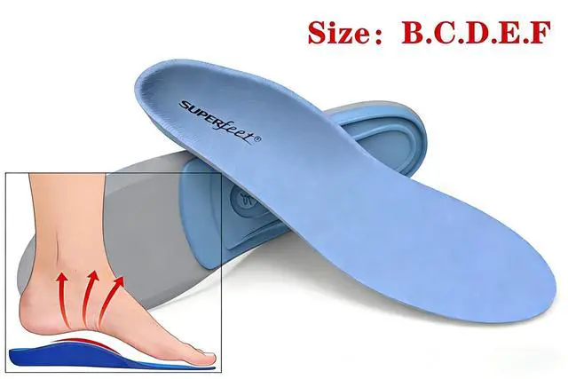 Main image of Superfeet All-Purpose Support Medium Arch Insoles (Blue) - Trim-To-Fit Orthotic Shoe Inserts - Professional Grade - 12.5+ US Womens/11.5-13 US Mens