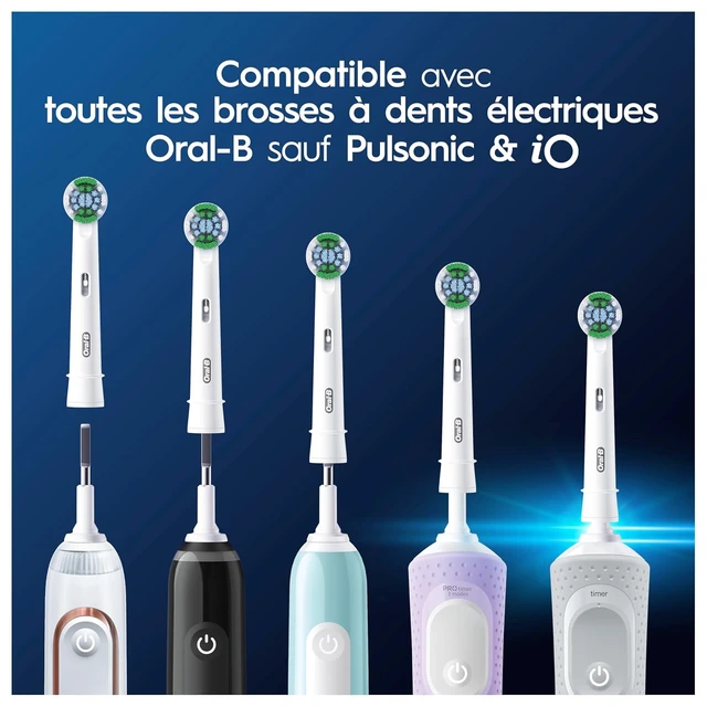 Alt view image 4 of 7 - Oral-B Pro Sensitive Clean Electric Toothbrush Head, X-Shaped & Extra Soft Bristles for Gentle Brushing & Plaque Removal, Pack of 10 Toothbrush Heads, Suitable for Mailbox, White