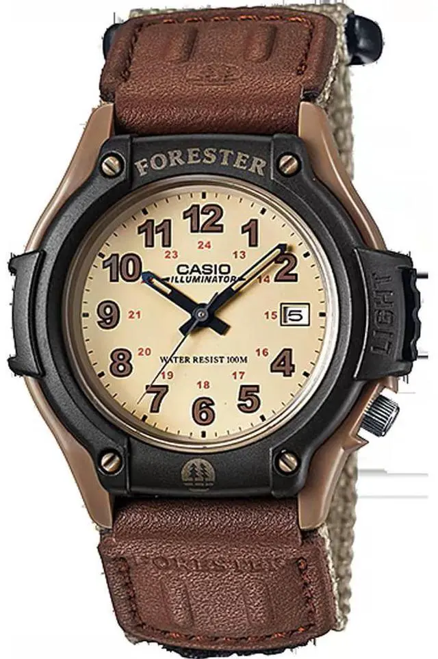 Main image of Casio FT500WC-5BV Forester Analog Watch  Beige Dial, LED Backlight, 100M Water Resistant, Nylon/Velcro Strap