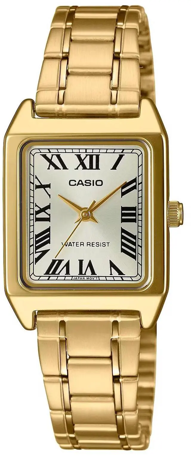 Main image of Casio LTP-V007G-9BF Womens Analog Watch  Gold-Tone Stainless Steel Band, Square Champagne Dial, Quartz Movement