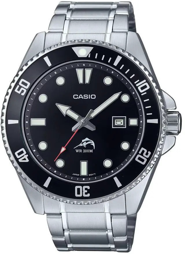 Main image of Casio MDV-106DD-1A1V Duro Analog Dive Watch  200M Water Resistant, Stainless Steel Band, Black Dial, Date Display