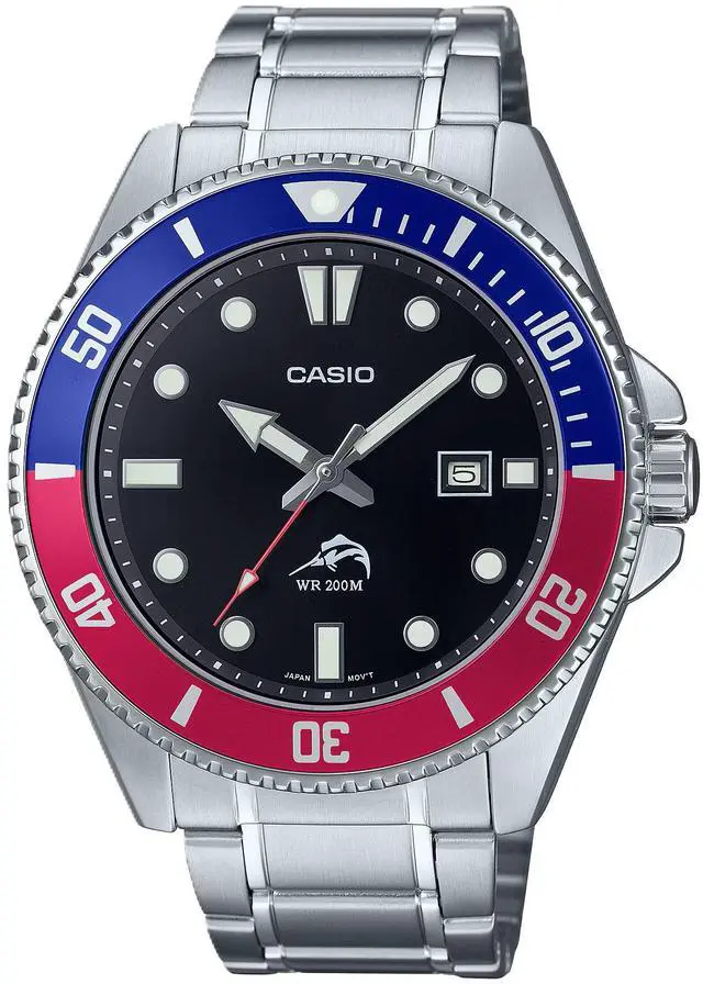 Main image of Casio Duro MDV106DD1A2V Dive Watch  Stainless Steel, Pepsi Bezel, 200M Water Resistance