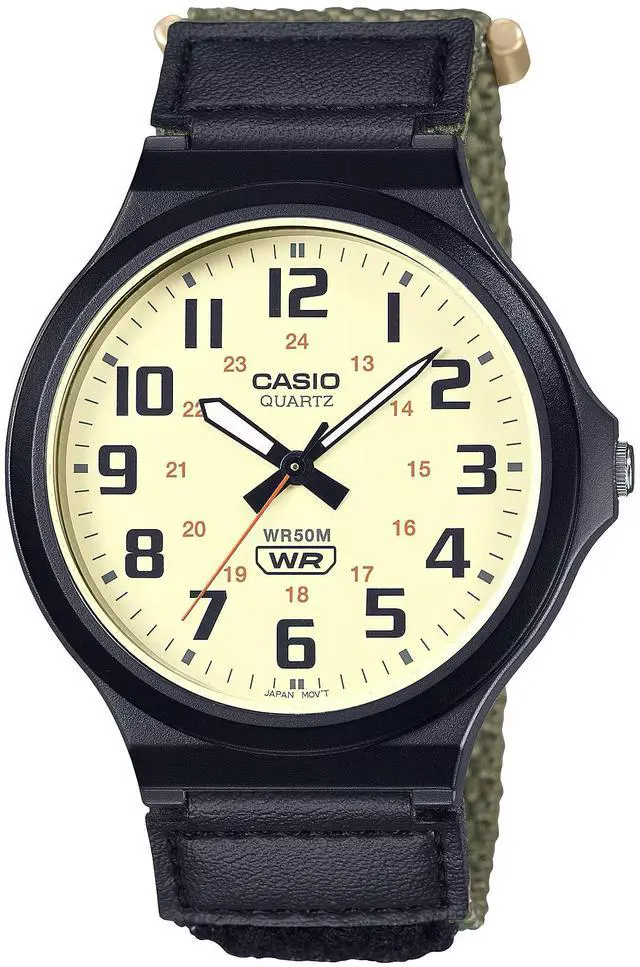 Main image of Casio MW240B3BVV FieldStyle Analog Watch  50M WaterResistant, Velcro Strap, Beige Dial