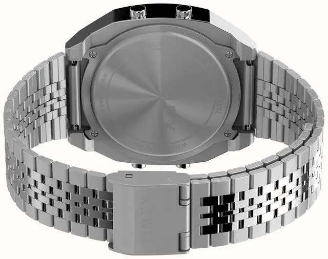 Alt view image 4 of 4 - Timex T80 Steel 36mm Digital Quartz Watch Stainless Steel Case & Bracelet, Stopwatch, Alarm, Countdown Timer, INDIGLO® Backlight, 30M Water Resistant Model TW2V74200
