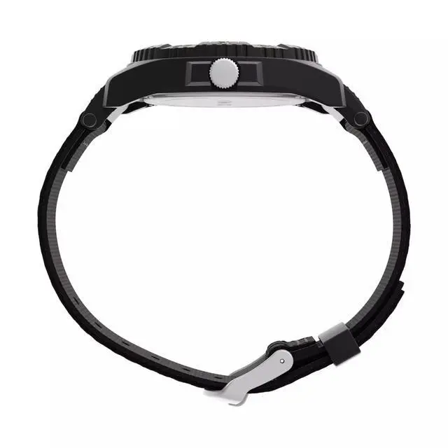 Alt view image 3 of 3 - Timex Expedition TW4B26300 Acadia Rugged Men's 42mm Black Resin Case Analog Quartz Watch with Black Fabric Strap, 100M Water Resistant, INDIGLO® Backlight