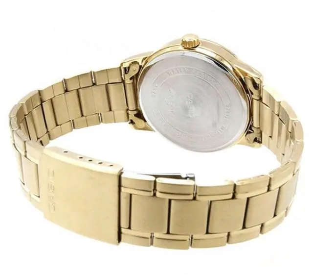 Alt view image 3 of 3 - Casio Mens MTPV002G1B Analog Dress Watch  Gold-Tone Stainless Steel, Black Dial, Date Display