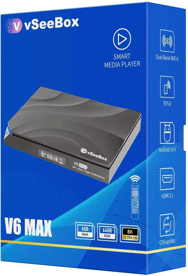 Main image of VseeBox V6 Max 2026  Android 14 TV Box | 8K HDR | 64GB | WiFi 6 | First Release