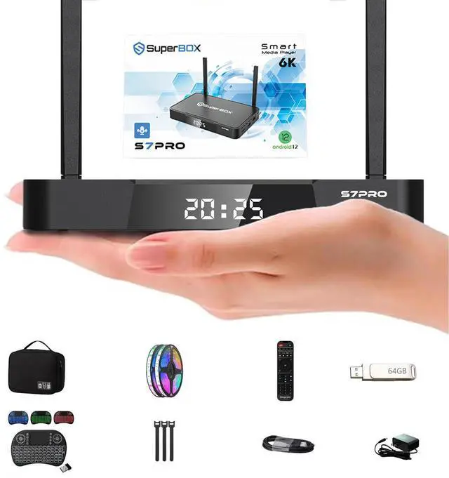 Main image of Superbox S7 Pro New Upgraded TV BOX Black,Includes 5 free gifts
