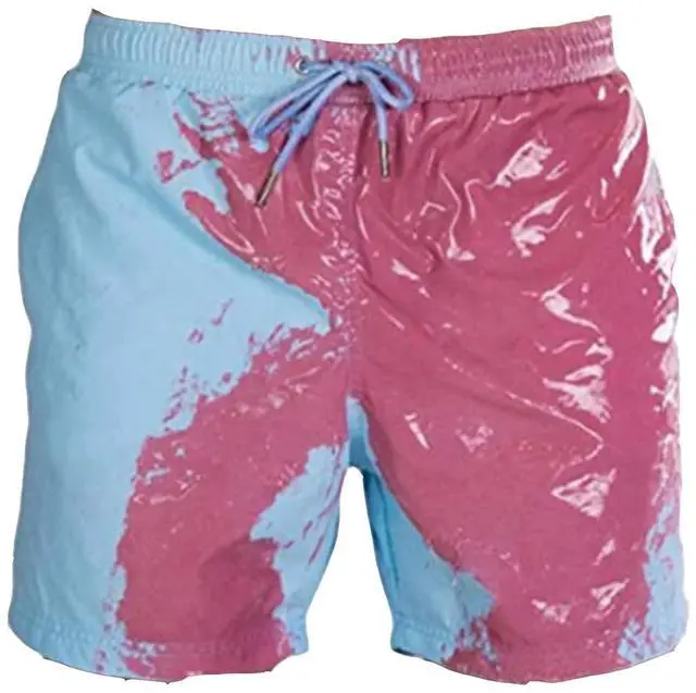 Main image of Wsedper Color Changing Shorts, Men's Sports Quick Dry Temperature Sensitive Color Changing Swim Trunks (M,Pink to Purple)