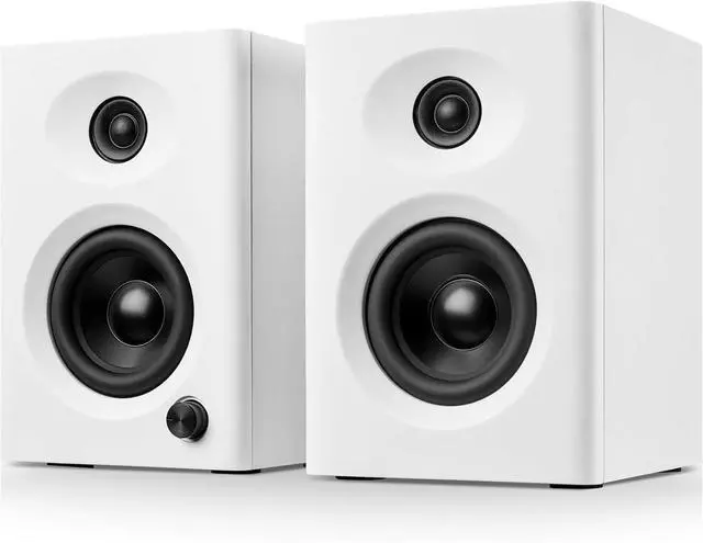 Main image of FOR Computer Speakers for Desktop PC, 60W Bluetooth Surround Sound Speakers with Bass, Compact Active Bookshelf Speakers for Office, Monitors, Laptop, Gaming, TV, Gifts (White, Pair)