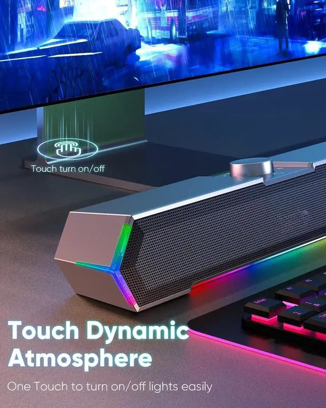 Main image of G11 Computer Speakers for Desktop, Touch Lights PC Speakers with Surge Clear Sound, USB C/USB Powered for Computer Desktop PC Laptop Monitor