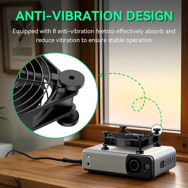 Alt view image 4 of 5 - 120mm USB Fan, USB Computer Fan with 3 Speeds Controller Small PC Cooling Fans for Cabinet Case Server TV Receiver Router DVR Xbox Cooler, 2Pcs