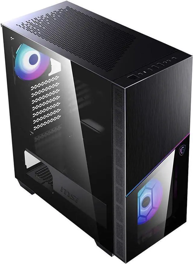 Alt view image 3 of 5 - Mid Tower Gaming PC Case (4 x 120mm ARGB Fans, Insta-Light Loop, USB 3.2 Gen2 Type-C, E-ATX, M-ATX, Mini-ITX, Tempered Glass Window, Magnetic Dust Filter, Top Vent Lid)