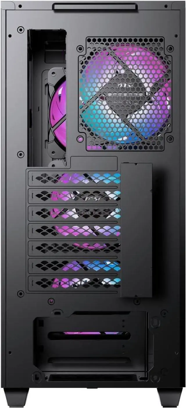 Alt view image 5 of 5 - Mid Tower Gaming PC Case (4 x 120mm ARGB Fans, Insta-Light Loop, USB 3.2 Gen2 Type-C, E-ATX, M-ATX, Mini-ITX, Tempered Glass Window, Magnetic Dust Filter, Top Vent Lid)