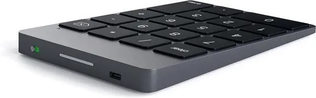 Alt view image 3 of 6 - Slim Aluminum Bluetooth Keypad, Wireless Number Pad with 18 Keys, Micro USB Rechargeable Numpad, External Number Pad for MacBook Air/Pro M4, iPad Air/Pro M4/M3, iMac, PC - Space Gray