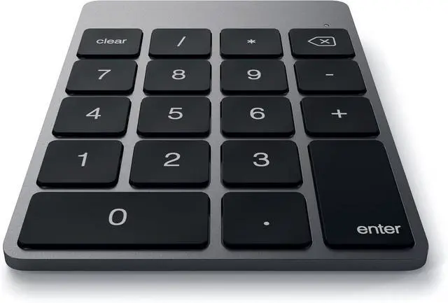 Alt view image 2 of 6 - Slim Aluminum Bluetooth Keypad, Wireless Number Pad with 18 Keys, Micro USB Rechargeable Numpad, External Number Pad for MacBook Air/Pro M4, iPad Air/Pro M4/M3, iMac, PC - Space Gray