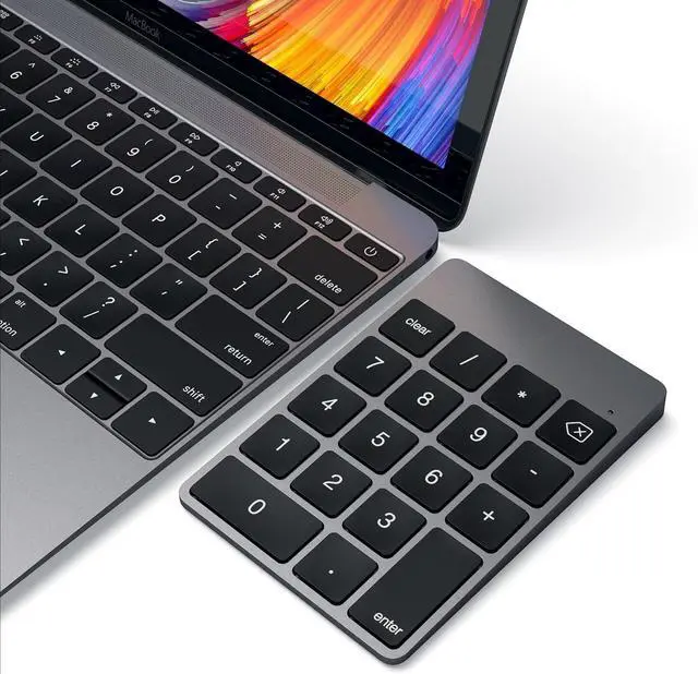 Alt view image 4 of 6 - Slim Aluminum Bluetooth Keypad, Wireless Number Pad with 18 Keys, Micro USB Rechargeable Numpad, External Number Pad for MacBook Air/Pro M4, iPad Air/Pro M4/M3, iMac, PC - Space Gray