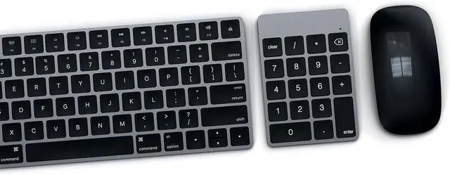 Alt view image 6 of 6 - Slim Aluminum Bluetooth Keypad, Wireless Number Pad with 18 Keys, Micro USB Rechargeable Numpad, External Number Pad for MacBook Air/Pro M4, iPad Air/Pro M4/M3, iMac, PC - Space Gray
