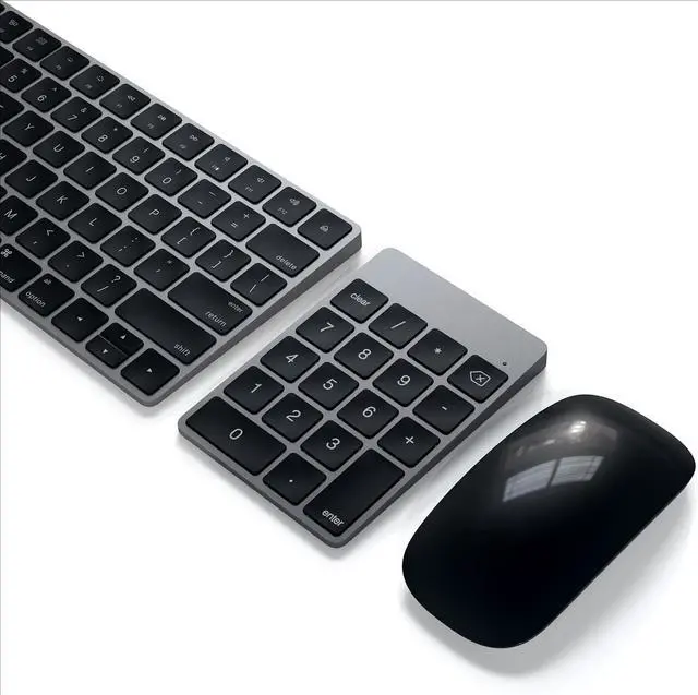 Alt view image 5 of 6 - Slim Aluminum Bluetooth Keypad, Wireless Number Pad with 18 Keys, Micro USB Rechargeable Numpad, External Number Pad for MacBook Air/Pro M4, iPad Air/Pro M4/M3, iMac, PC - Space Gray