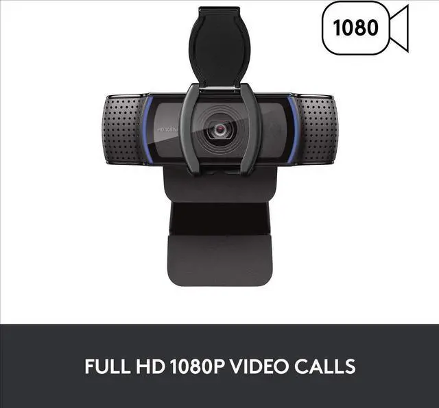 Alt view image 3 of 7 - C920S HD Pro Webcam, Full HD 1080p/30fps Video Calling, Clear Stereo Audio, Light Correction, Privacy Shutter, Works with Skype, Zoom, FaceTime, Hangouts, PC/Mac/Laptop/Tablet/XBox - Black