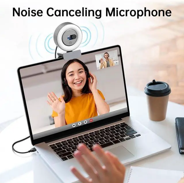 Alt view image 5 of 7 - G910 2K Quad HD Webcam for PC, with Microphone & Light & Privacy Cover, Web Camera for Desktop Computer/Laptop/MacBook, USB Streaming Camera
