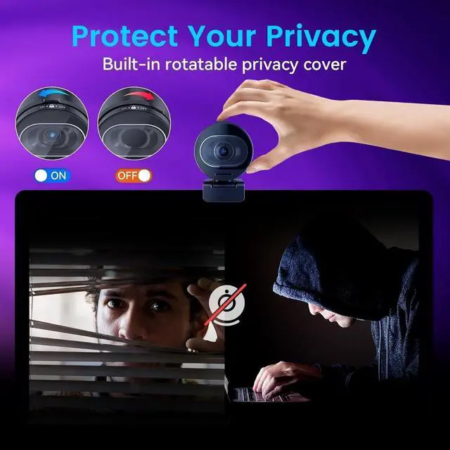 Alt view image 7 of 7 - FOR-S600 4K Webcam for Streaming - Sony 1/2.5'' Sensor, PDAF Autofocus, 1080P@60FPS, 2 Noise Reduction Mics, Built-in Privacy Cover, 73° FOV, Streaming Camera for Live Commerce/Gaming/Beauty