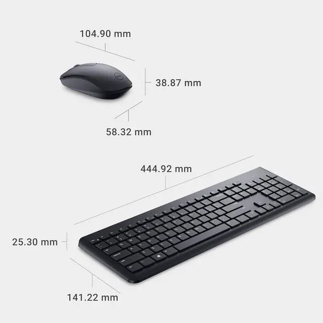 Alt view image 6 of 7 - FOR Wireless Keyboard and Mouse - KM3322W, Wireless - 2.4GHz, Optical LED Sensor, Mechanical Scroll, Anti-Fade Plunger Keys, 6 Multimedia Keys, Tilt Leg - Black