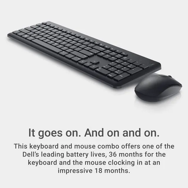 Alt view image 4 of 7 - FOR Wireless Keyboard and Mouse - KM3322W, Wireless - 2.4GHz, Optical LED Sensor, Mechanical Scroll, Anti-Fade Plunger Keys, 6 Multimedia Keys, Tilt Leg - Black