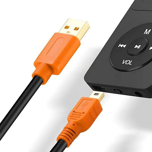 Alt view image 4 of 6 - Mini USB Cable 20Ft, USB 2.0 Type A to Mini B Cable Male Cord for GoPro Hero 3+, Hero HD, Cell Phones, MP3 Players, Digital Cameras etc (20Ft/6M, Orange)