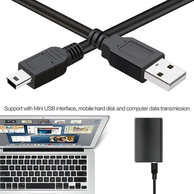 Alt view image 3 of 5 - 3 Pack USB 2.0 A to Mini 5 pin B Cable for External HDDS/Camera/Card Readers/MP3 Player-Black -35cm(1 feet)