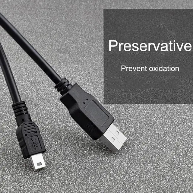 Alt view image 5 of 5 - 3 Pack USB 2.0 A to Mini 5 pin B Cable for External HDDS/Camera/Card Readers/MP3 Player-Black -35cm(1 feet)