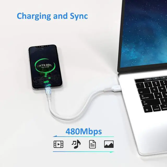 Alt view image 4 of 6 - 1ft 5 Pack Durable USB A to USB Type C 3A Fast Charging Cord, Compatible with Samsung Galaxy S20/S10/S9/S8 Note 20/10/9/8, Moto Z/Z2, LG G5/G6/V20/V30/V40 and new USB-C devices