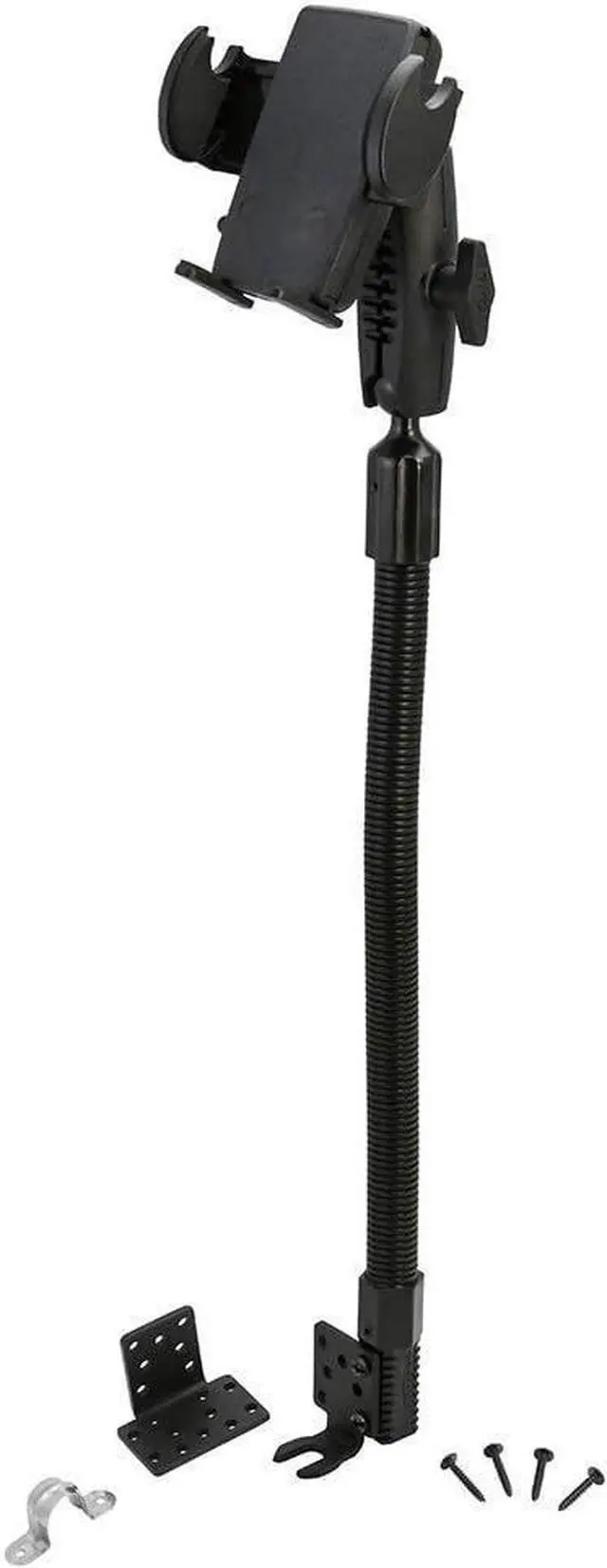 Main image of Mounts Mega Grip Car Phone Holder with Seat Rail Mount | for Cars & Trucks | Fully Adjustable | Flexible 22" Gooseneck Arm | Sturdy Seat Rail & Floor Mount | Fits iPhone, Samsung, & More