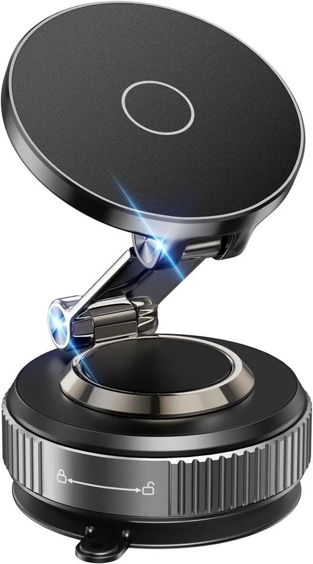Main image of Magnetic Phone Holder for Car 2026 Heavy Duty Model 360° Adjustable Vacuum Suction Car Magsafe Phone Mount Cell Phone Holders for Your Car for iPhone 16 Pro Max 15 14 13 12 Plus (Metal Stand Rotor)