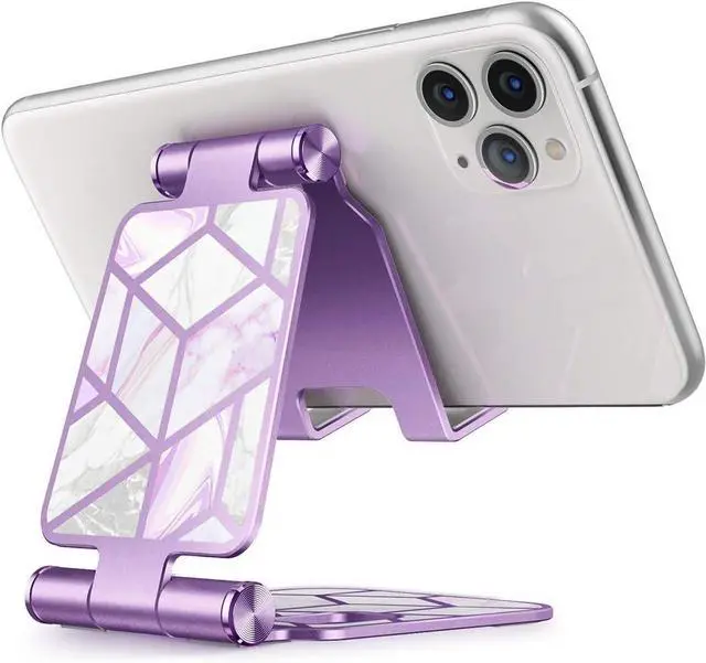 Main image of Cell Phone Stand for Desk, Cell Phone Holder, Fits All Smart Phones, iPhone 16 15 14 13 Pro Max, Foldable Phone Stand Holder, Purple
