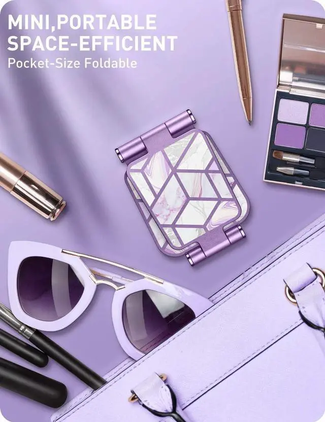 Alt view image 2 of 3 - Cell Phone Stand for Desk, Cell Phone Holder, Fits All Smart Phones, iPhone 16 15 14 13 Pro Max, Foldable Phone Stand Holder, Purple