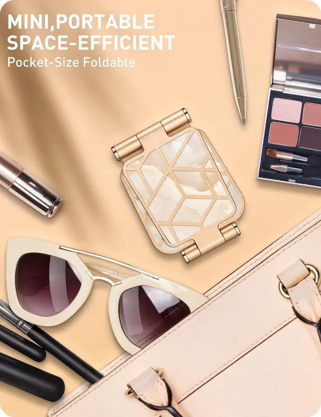 Alt view image 2 of 4 - Cell Phone Stand for Desk, Cell Phone Holder, Fits All Smart Phones, iPhone 16 15 14 13 Pro Max, Foldable Phone Stand Holder, Gold