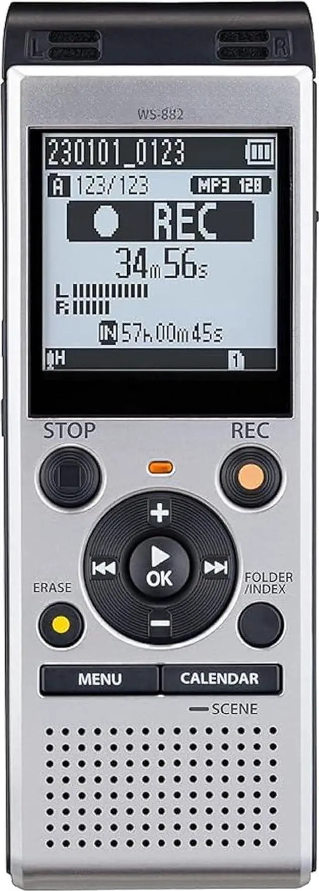 Main image of WS-882 Digital Voice Recorder, with Linear PCM/MP3 Recording Formats, USB Direct, 4gb Playback Speed and Volume Adjust, File Index, Erase Selected Files