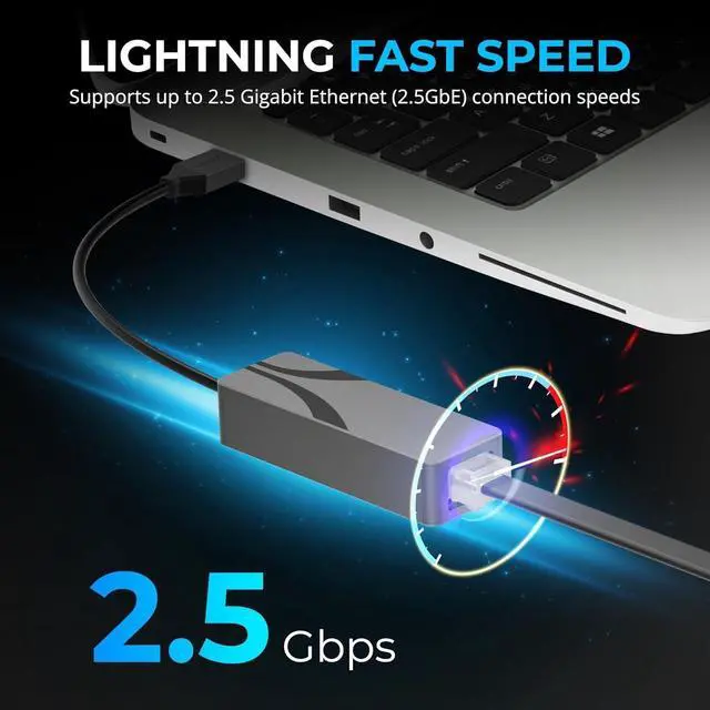 Alt view image 2 of 4 - USB 3.0 to 2.5 Gigabit Ethernet Adapter  USB-A to 2.5GbE Network Adapter, Aluminum Housing, Plug-and-Play, Backward Compatible with 10/100/1000/2500 Mbps, Bus Powered (NT-UA25)