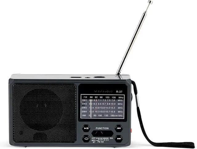 Alt view image 4 of 5 - R-37 6-Band (AM, FM, SW1 - SW4) Bluetooth LED Flashlight Solar Radio (2021 Model)