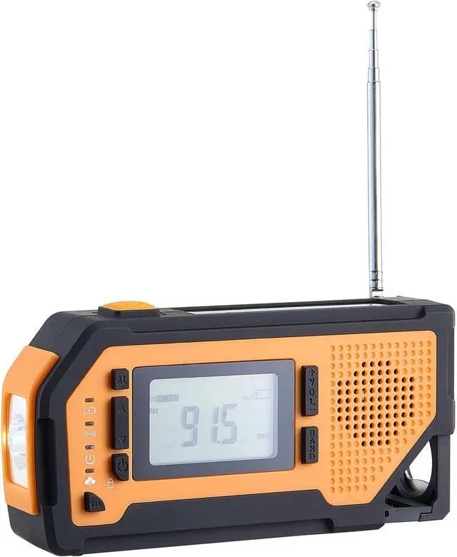 Alt view image 5 of 5 - Emergency Weather Radio, 2000mAh Battery, FM/AM/WB/NOAA Alert Solar Hand Crank Emergency Radio, with USB Charging Cable, SOS Alarm and Flashlight, Portable for Outdoor Emergencies, Camping