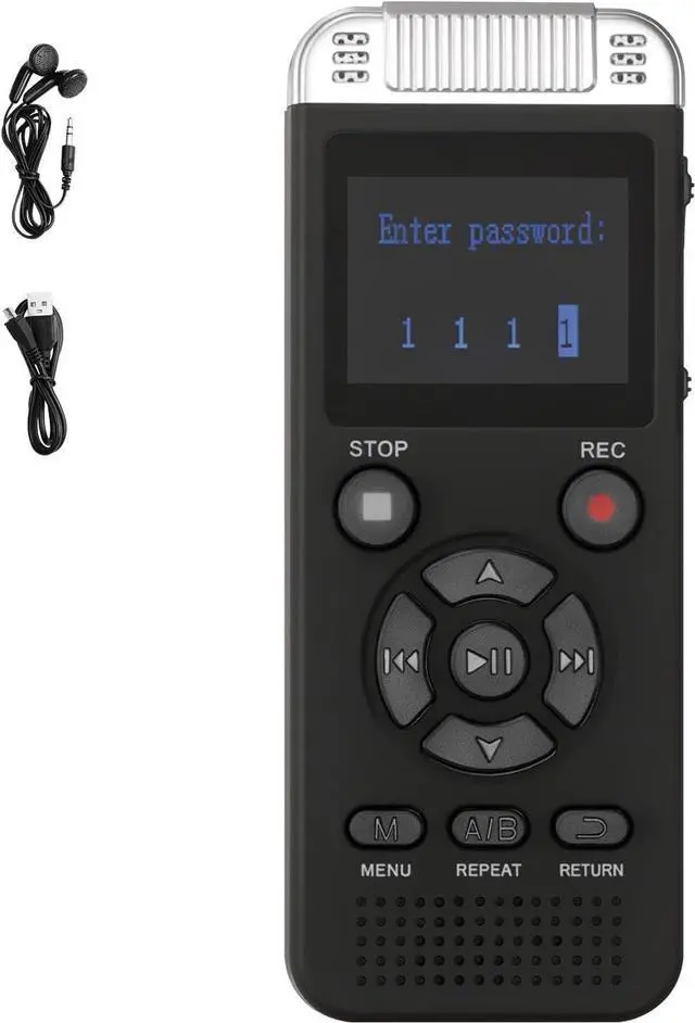Alt view image 4 of 4 - forDigital Voice Recorder, 128GB, Voice Activated Recorder with Playback, Audio Recording Device with Password USB, 8730 Hours of Storage 40 Hours of Continuous Recording, for Lectures, Meetings