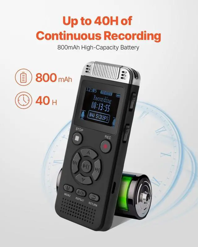 Alt view image 2 of 4 - forDigital Voice Recorder, 128GB, Voice Activated Recorder with Playback, Audio Recording Device with Password USB, 8730 Hours of Storage 40 Hours of Continuous Recording, for Lectures, Meetings