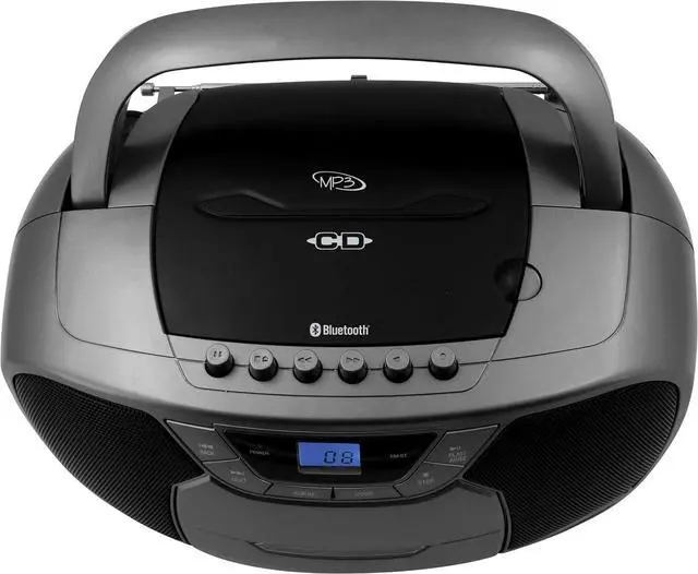 Alt view image 2 of 5 - for CD-590-GR CD-590 1-Watt Portable Stereo CD and Cassette Player/Recorder with AM/FM Radio and Bluetooth (Gray)