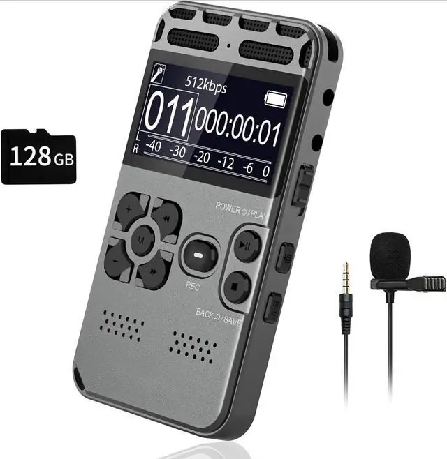 Main image of FOR-136GB Digital Voice Recorder with Playback, 1536Kbps Dual Microphone Stereo Audio Activated Recorder, Ultra-Slim Mini Recording Device with Noise Reduction for Lectures, Interviews, Meetings