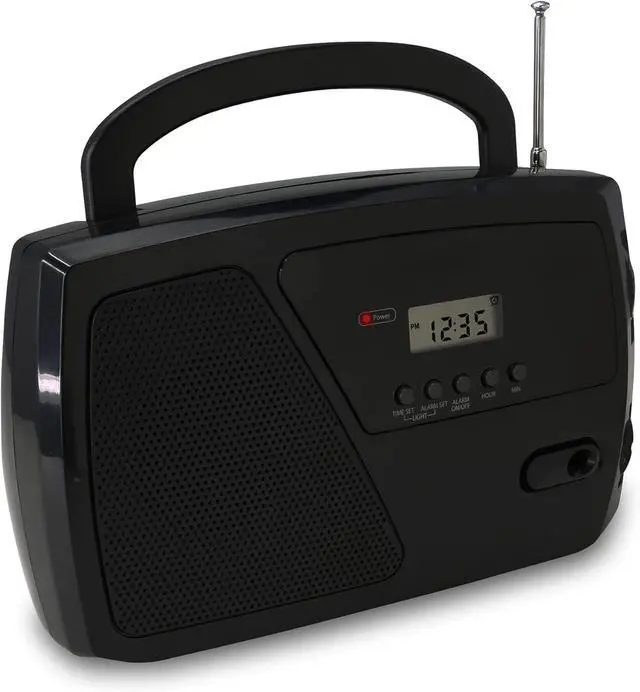 Alt view image 2 of 4 - R633B Portable Shortwave AM/FM Clock Radio (Black)