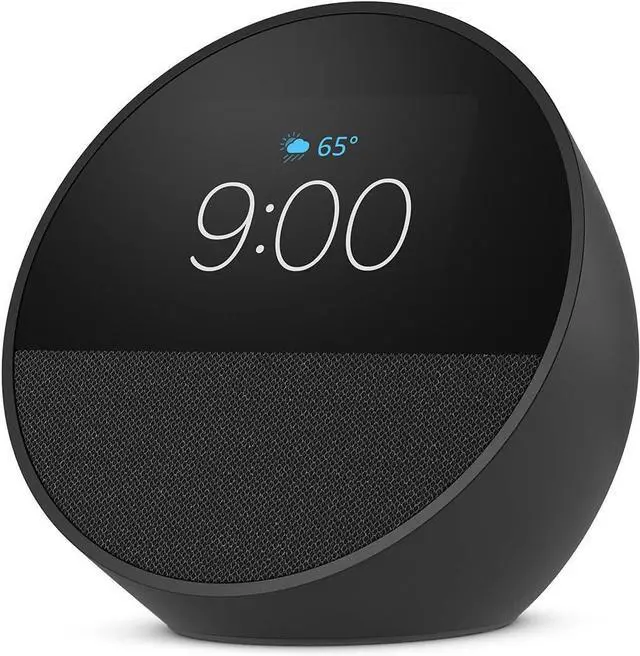 Alt view image 2 of 6 - Spot, Great for nightstands, offices and kitchens, Smart alarm clock with Alexa, Black