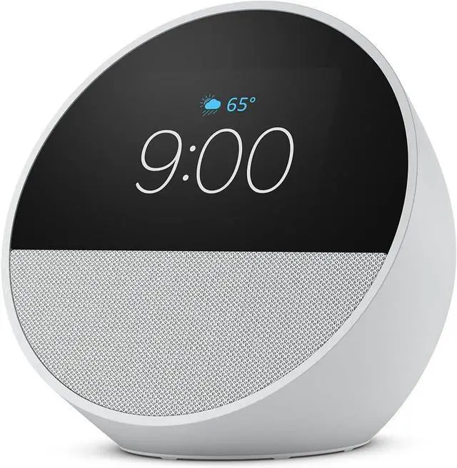 Alt view image 2 of 5 - Spot (newest model), Great for nightstands, offices and kitchens, Smart alarm clock with Alexa, Glacier White