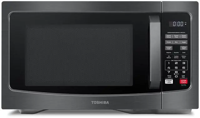 Alt view image 3 of 9 - toshiba em131a5c-bs microwave oven with smart sensor, easy clean interior, eco mode and sound on/off, 1.2 cu.ft, 1100w, black s